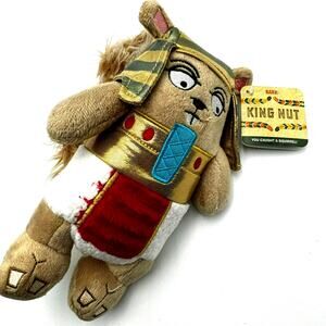 BARK BOX | NEW King Nut Squirrel Medium Plush Dog Toy Squeaky Tube Inside Egypt